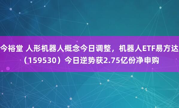 今裕堂 人形机器人概念今日调整，机器人ETF易方达（159530）今日逆势获2.75亿份净申购