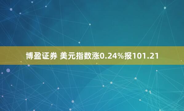 博盈证券 美元指数涨0.24%报101.21