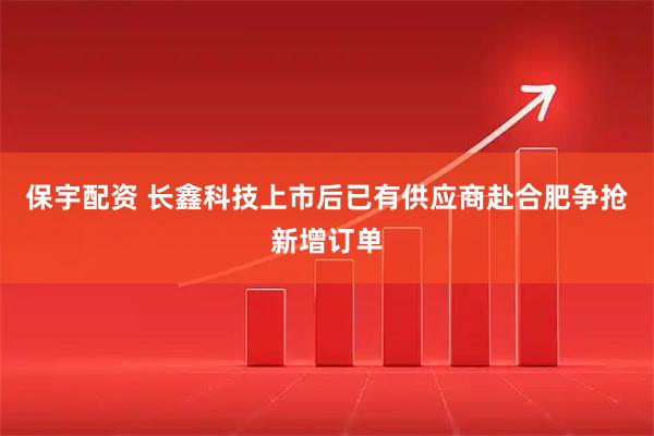 保宇配资 长鑫科技上市后已有供应商赴合肥争抢新增订单
